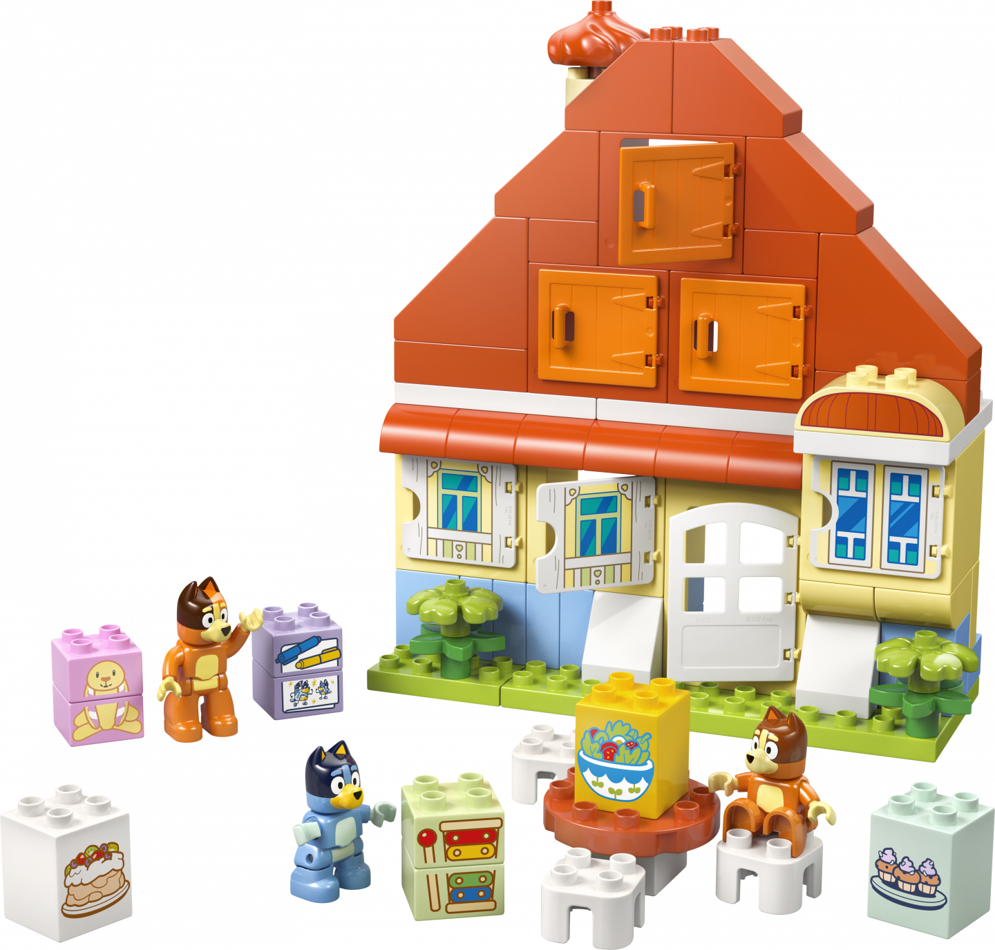 Huis van Bluey en haar familie met geheugenspel