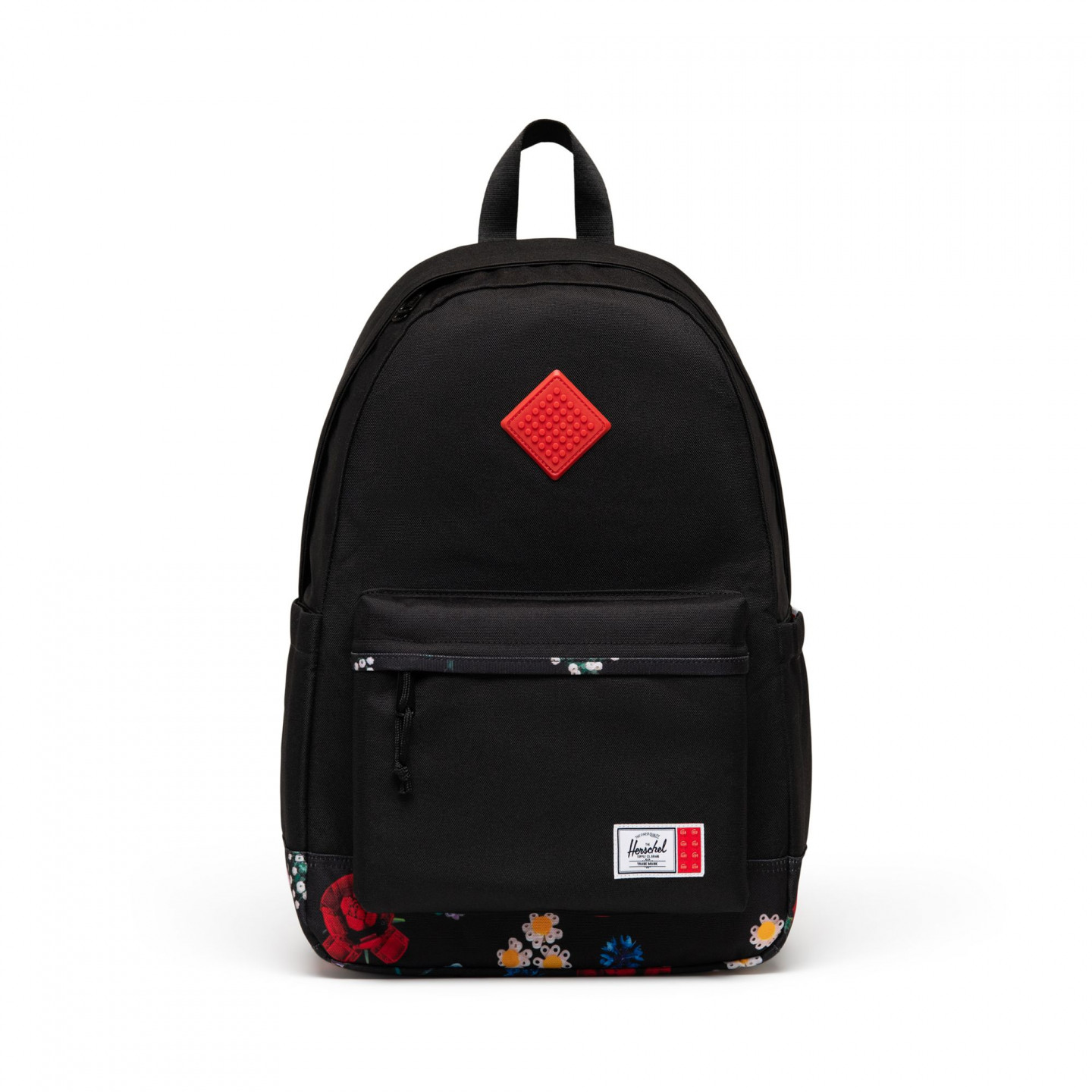 Herschel Heritage rugzak - zwart met dwarrelende bloemen