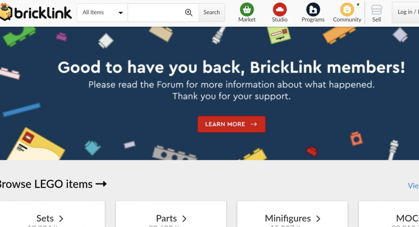 BrickLink (van LEGO) offline na mogelijke hack