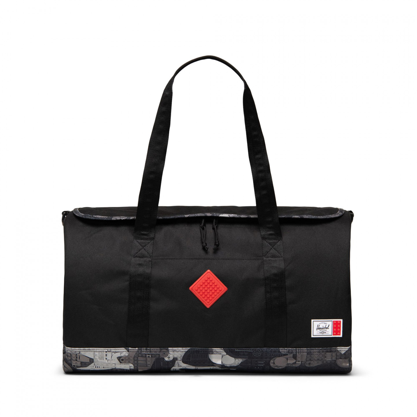 Herschel Heritage weekendtas - zwart met abstracte stenen
